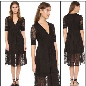 Free People | Free People Mountain Laurel Lace Crochet Dress | Size: 8 Black